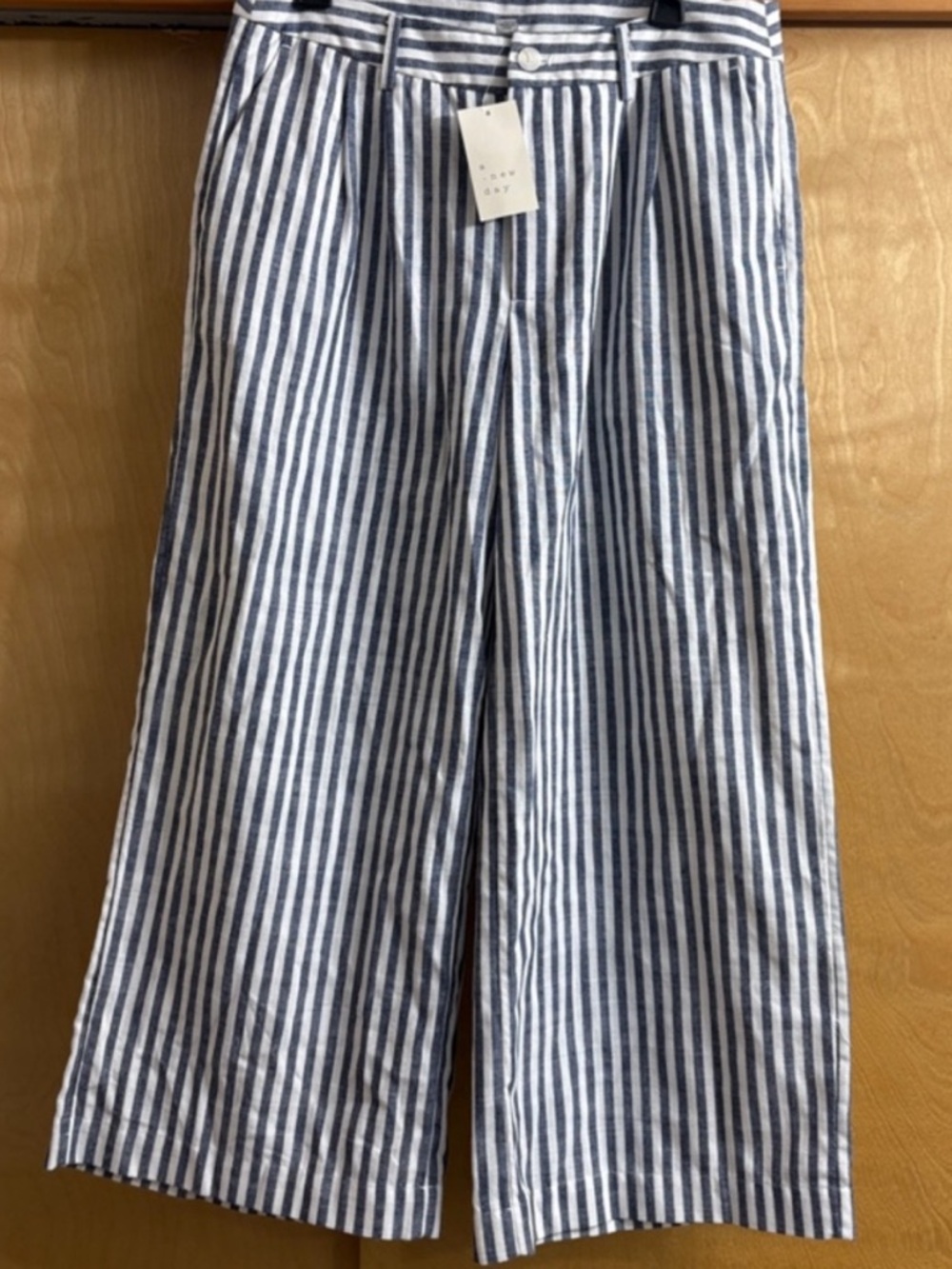 NWT • a new day •  Blue And White Striped Wide Leg Pants